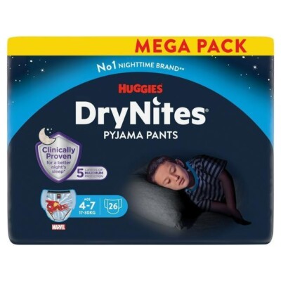 Extra Absorbent Night Time Nappies Uk Huggies DryNites 4-7 Years