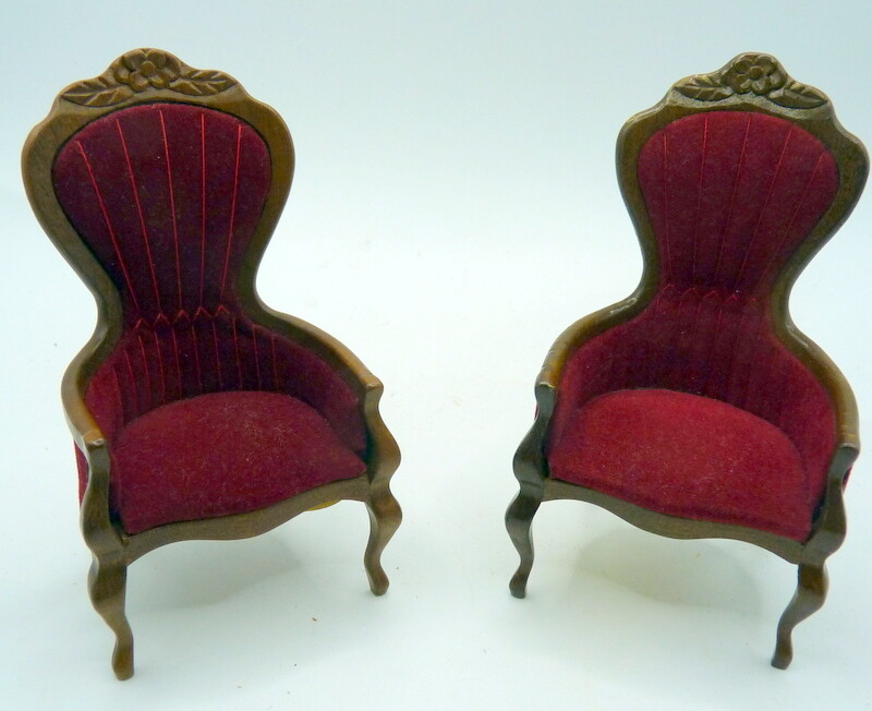 Vintage NIB Fantastic Bespaq Parlor CHAIRS 1:12 Dollhouse Miniature - Main Image
