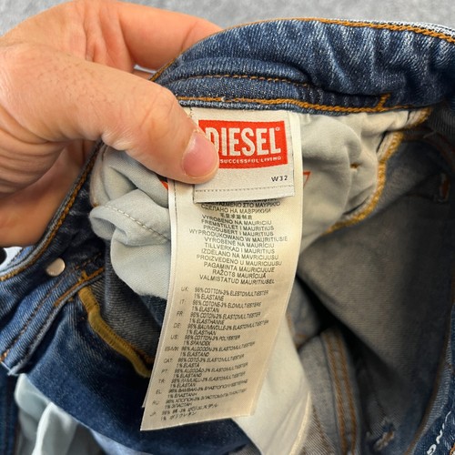 Jeans Diesel 1979 Sleenker para hombre 32 32 ajustados ajustados bigotes azules lavados claros - Imagen 9 de 12