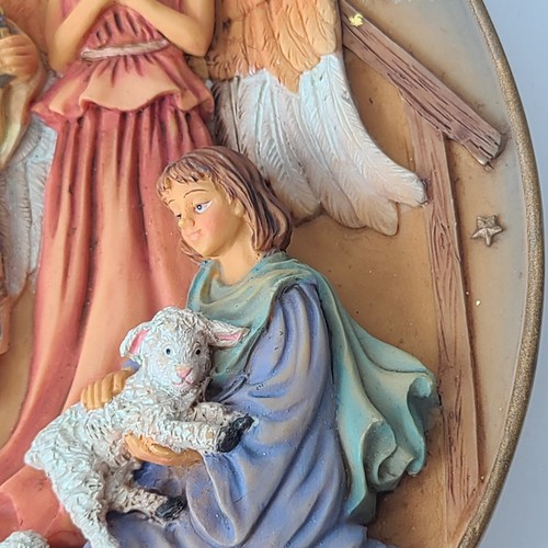 Belén 3 Reyes Ángel Escena Plato Pintado a Mano Decoración del Hogar Arcilla Vacaciones 3D - Imagen 9 de 21