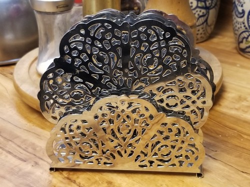 Set of 3 Decorative Silver Trivets and Caddy 5" - Picture 2 of 7