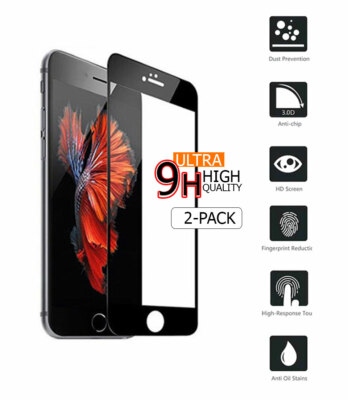 iPhone 7 Plus/ 8 Plus - HD Tempered Glass Black Border Screen Protector (2 PACK)