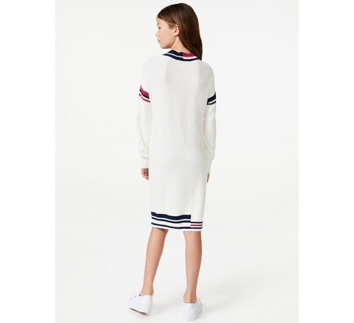 Free Assembly Girls Cable Knit Sweater Dress, Sizes L 10-12 Cloud Dancer - Picture 4 of 4