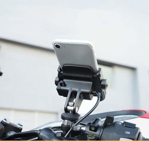 Motorcycle Phone Holder Handlebar Base Mounting USB Charging For Harley Softail - Photo 3 sur 26
