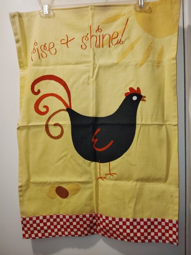 Peachtree Hahn groß 26"x 18" Rise & Shine Handtuch Stoff genähte Applikation - Bild 1 von 4