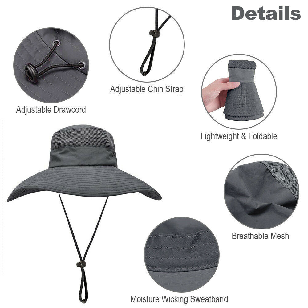 Sun Hat for Men Women Waterproof Wide Brim Bucket Cap for Fishing Hiking Safari