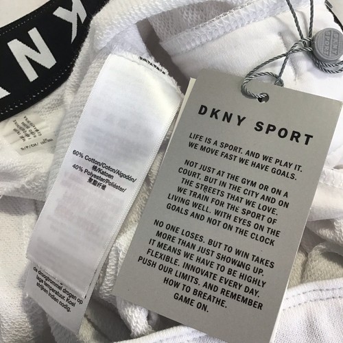 New DKNY Sport Drawstring Waist Sweatpants Activewear White Women's Small - 第 4/7 張圖片