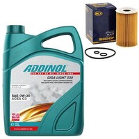 MotoröL Set 0W-30 Addinol 5 Liter + ÖLfilter SH 4049 P FüR Audi Seat Skoda VW