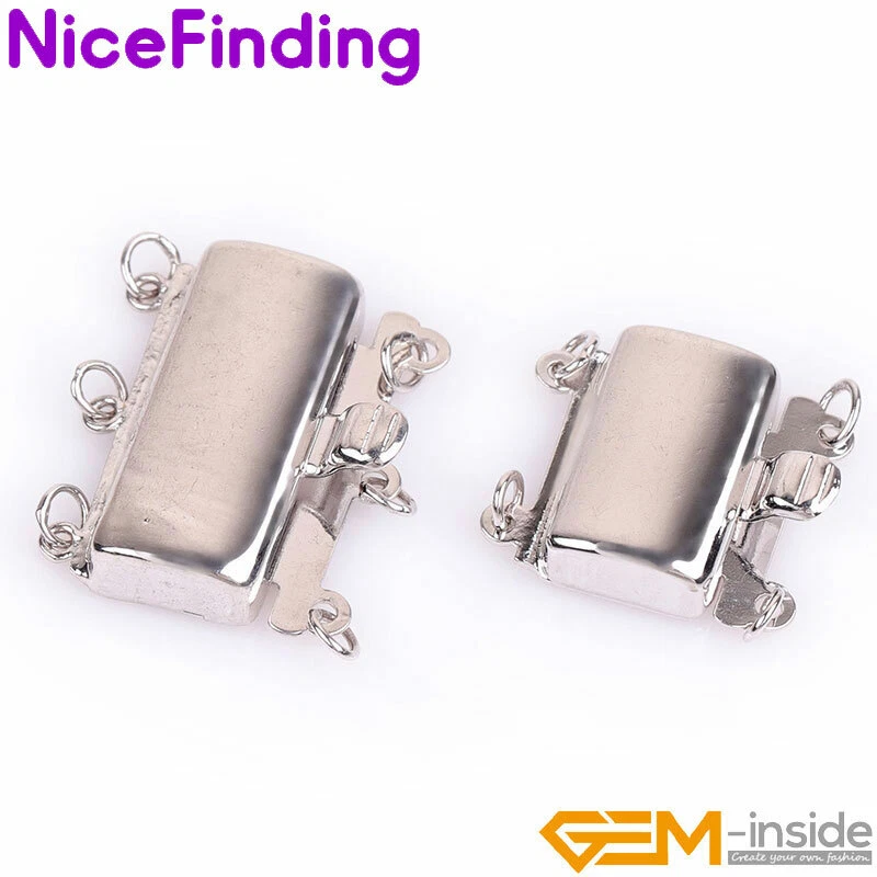 14K Gold Filled Box Snap Pearl Necklace Bracelet Jewelry Clasps Layering Closure - Image 2 of 4