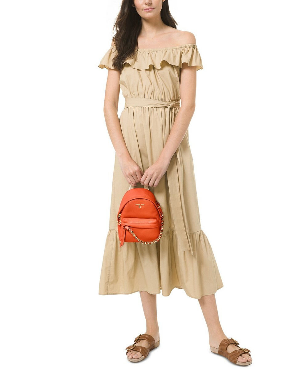 Michael Kors Slater Small Clementine Orange Pebbled Leather