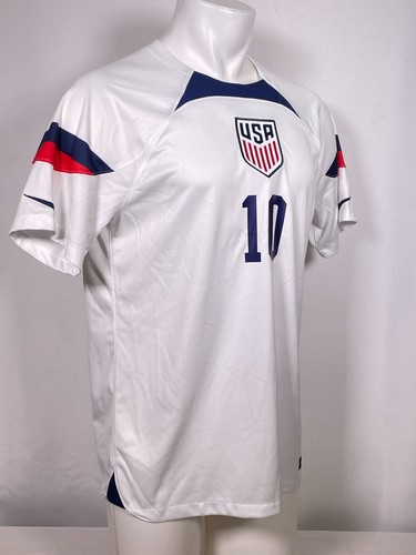 Christian Pulisic #10 Copa Mundial de Estados Unidos 2022 Nike Home Camiseta Blanca Hombre GRANDE - Imagen 8 de 13