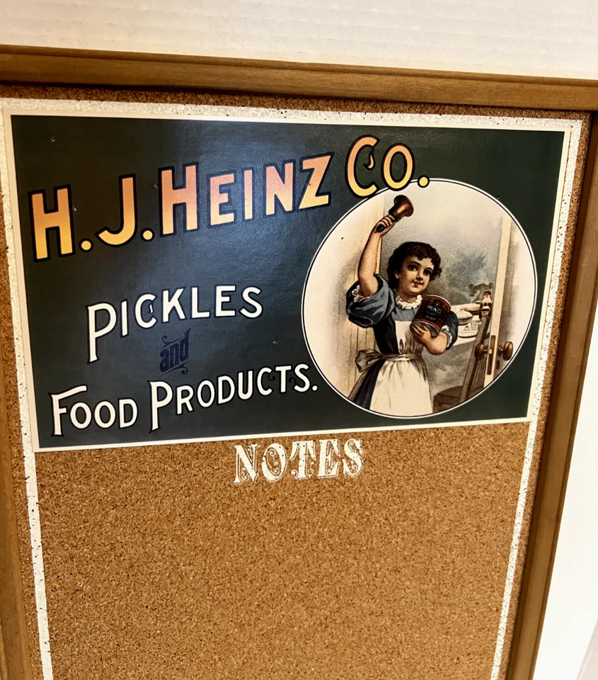HEINZ Framed Cork Board PICKLES AND FOOD Bristol Craft Brand 22.5" x 12.5" x 1" - Image 3 of 4