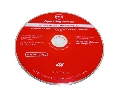 Dell Computer Recovery DVD Operating System Windows 8.1 Products 64 Bit. 0RGH4G
