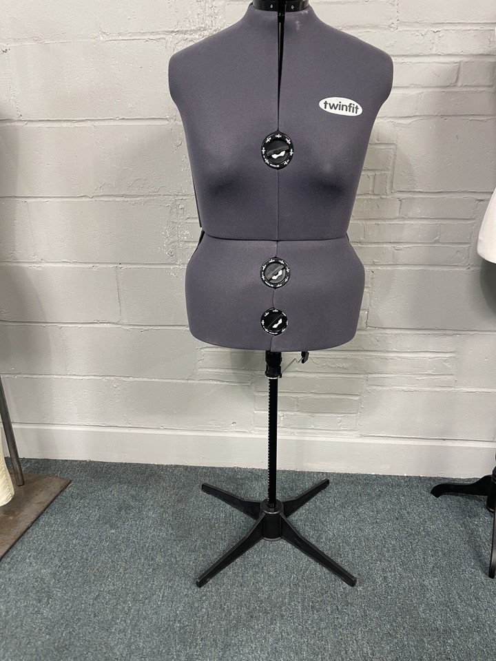 Dritz Adjustable Dress Form Plus Size Silver Gray Twin Fit Large Local