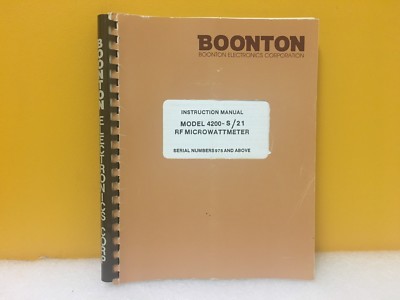 Manuals & Books - Boonton Rf