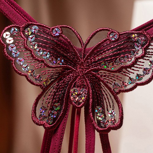Sexy Damen Spitze Perle Tanga G-String Slip Unterwäsche Crotchles T-Rücke % - Bild 10 von 21