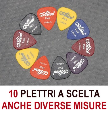 10 Gitarren Plektrum Alice Farben E Maße Verschiedene 0,58 0,81 0,96 1,20