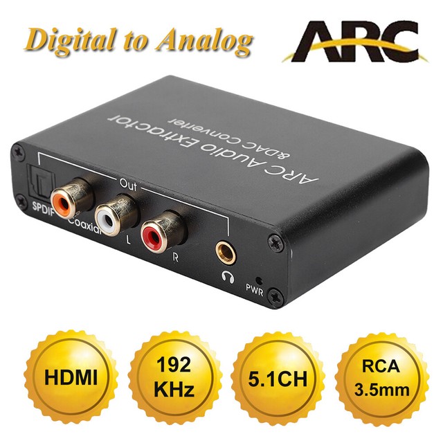 HDMI Arc Audio Extractor DAC SPDIF Coaxial RCA 3.5mm Digital to Analog