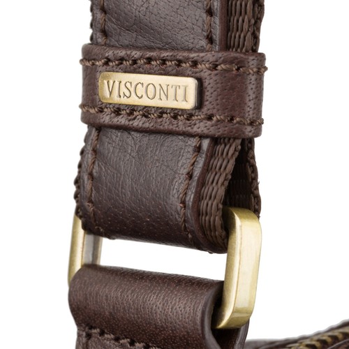 Mens Womens Unisex Visconti Real Leather Small Ziptop Bag Black Or Brown 40 68 - Picture 51 of 51