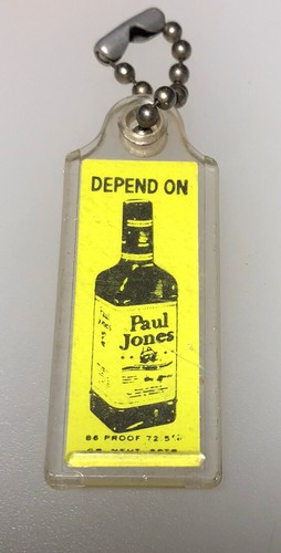 Vintage Paul Jones Whiskey 86 Proof Distillery Spirits Alcohol Drink Keychain