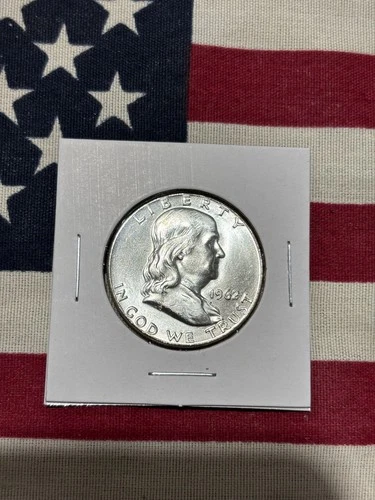 1962 Franklin Half Dollar - 90% Silver - US 50c - Proof Like Details