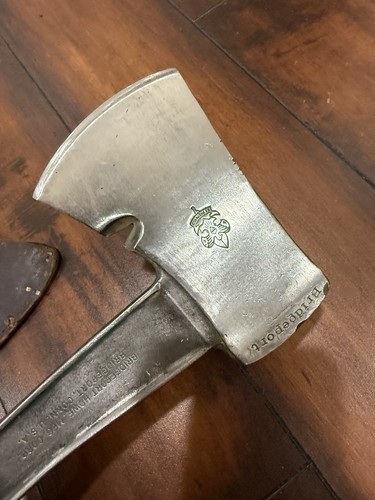 Vintage BSA Boy Scouts Bridgeport Hatchet Axe w/ Original Leather Sheath - Picture 8 of 11