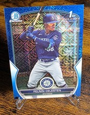 2023 Bowman Chrome FELNIN CELESTEN 1st Blue Mega Box Refractor 010/150 *READ