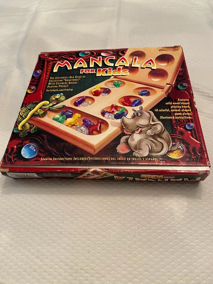 Pressman Mancala for Kids 1997 Solid Wood Hinged Playing Board game- Complete - Image 2 of 4