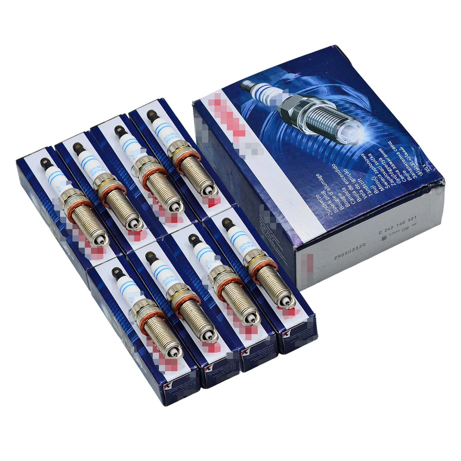 8PCS A0041598103 ZR6SII3320 Double Iridium Spark Plugs For Mercedes Benz