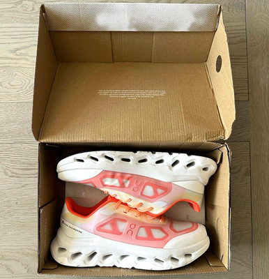 On Cloudsurfer Herren Laufschuhe Sneaker Weiß/Orange Low Top Schnürung Gr.44