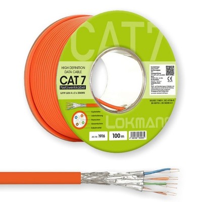 CAT 7 Netzwerkkabel Verlegekabel Simplex S/FTP 1000MHz (AWG23) - Länge 100m