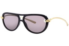 Bottega Veneta BV1418S 005 Sunglasses Women's Black/Gold/Grey Pilot 58mm