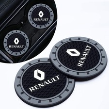 Two Pack - Car Cup Holder Coaster - Universal Fit - For RENAULT - Logo Coasters