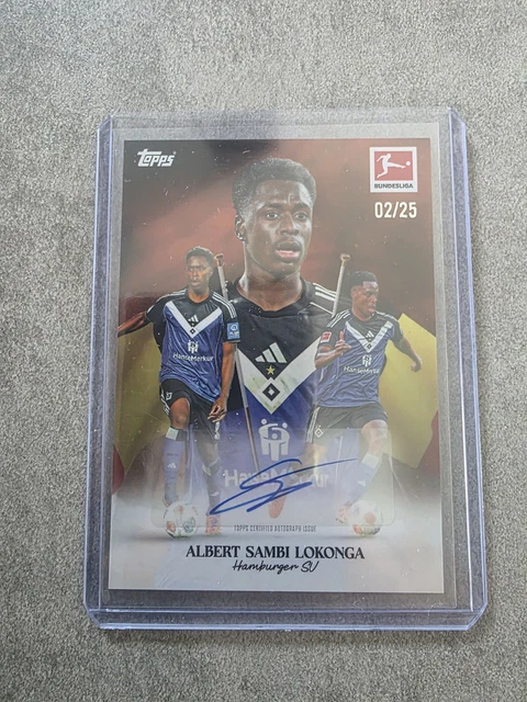 2025-26 Topps International Stars Bundesliga Albert Sambi Lokonga Auto /25 HSV