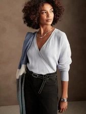 Banana Republic Grey Forever Wrap Sweater Size Small