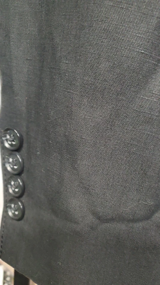 Blazer informal Kroon Sting para hombre chaqueta deportiva lino algodón lavado negro 44L COMO NUEVO Foto 3 de 4