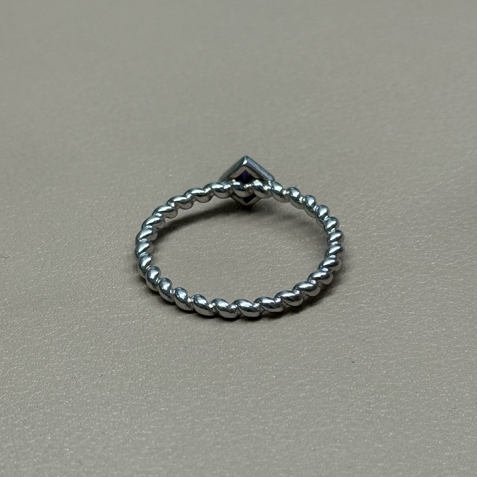 Amethyst Sterling Silver Stack Ring Size 6.25 - image 4