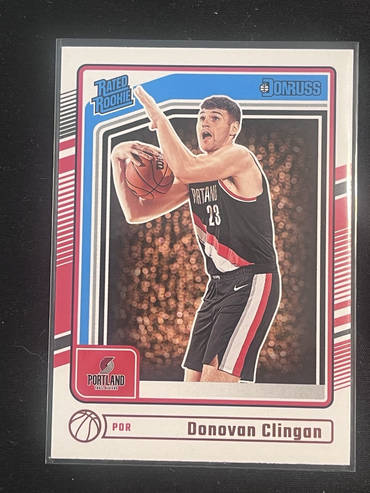 2024-25 Panini Donruss Rated Rookie Donovan Clingan #223 (RC) Trail Blazers