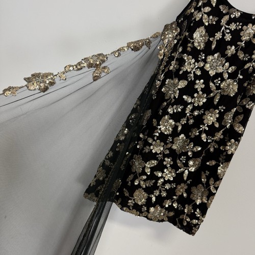 Sani Cocktailkleid mit Schal Halstuch Damen klein schwarz gold Neu mit Etikett NEU - Bild 4 von 11