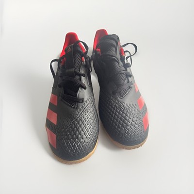 adidas Predator Men s Indoor Soccer Shoes Black/Red Lace-Up Low Top Rubber