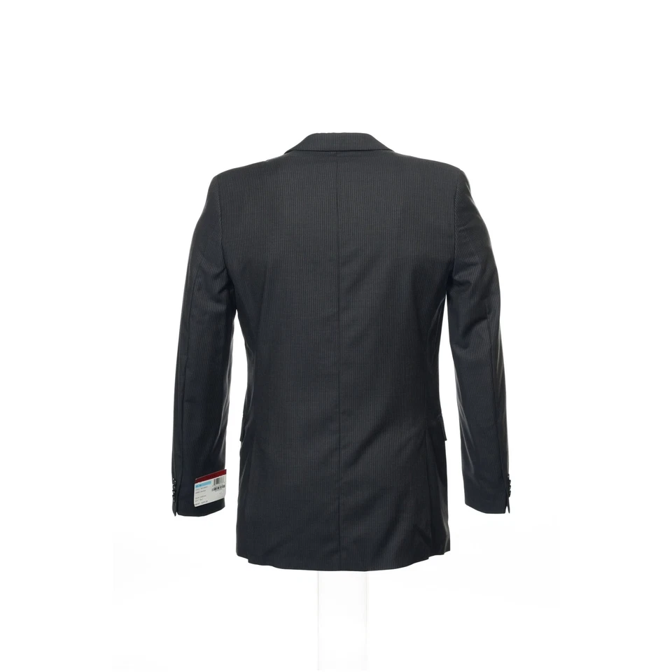 Abrigo deportivo de lana a rayas Alfani rojo para hombre 2 botones traje chaqueta (42R, carbón) Foto 3 de 4