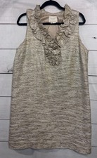 Kate Spade New York Gold Shimmer Ruffle Dress Size12 Classy Stunning Elegant