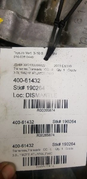 02 03 LEXUS ES300 3.0L FWD AUTOMATIC TRANSMISSION U150E 30500-33440 Foto 4 de 4