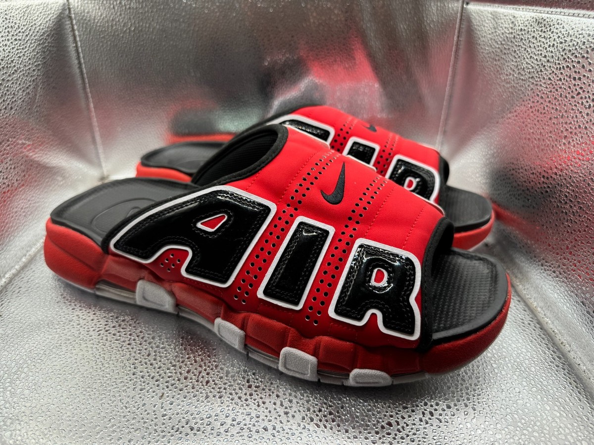 Size 15 Nike Air More Uptempo University‎ Red Black Slip On Slide FJ6035-600 Size 15 Nike Air More Uptempo University Red Black Slip On  main image 3