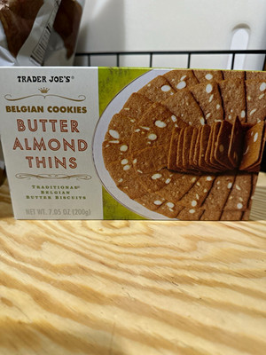 Trader Joe's Belgian Butter Almond Thins Cookies 200g Box Exp 06/06/2027