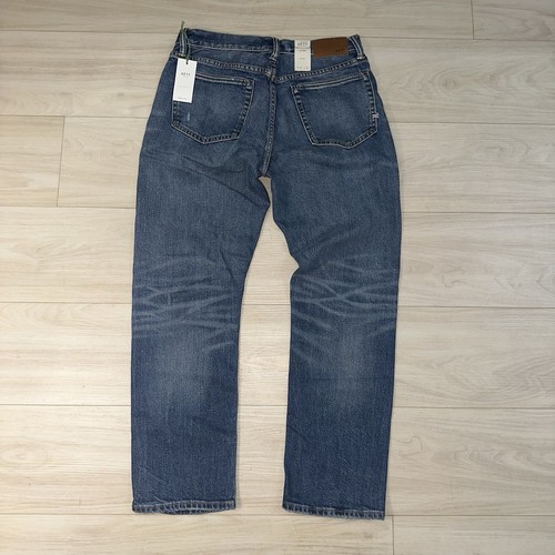Pantalones de mezclilla American Eagle AE 77 con ribete para hombre 30x28 etiqueta 30x30 azul calce ajustado abotonados - Imagen 5 de 10