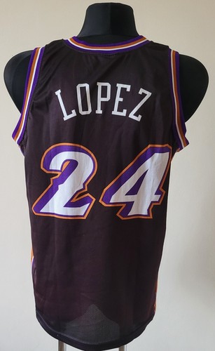 Vintage Utah Jazz Raul Lopez #24 Champion Europe NBA Jersey Size L Rare Sublima