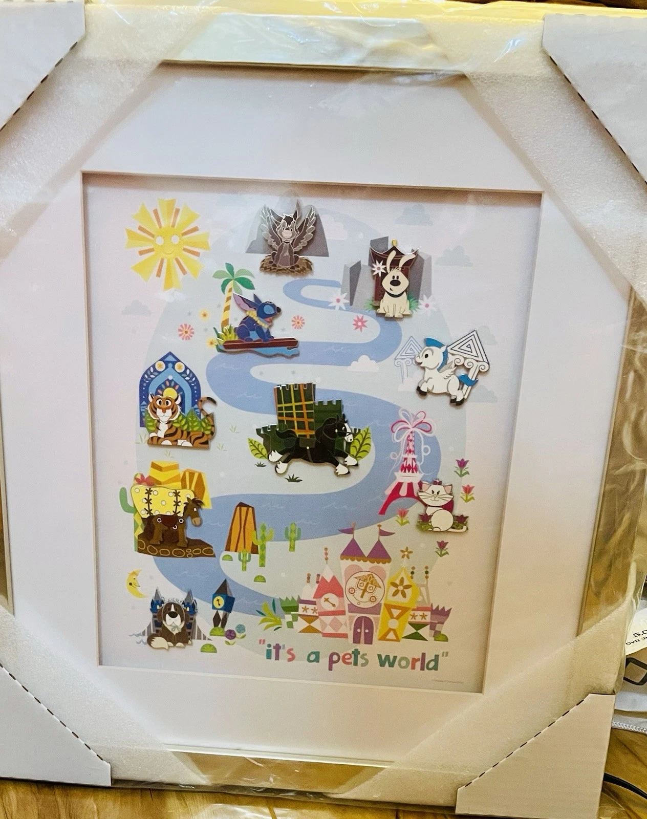 Disney Pin Trading Event Fairy Tails “it’s A Pets World” Framed Pin Set HTF LE