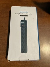 DEWENWILS 6-Outlet Power Strip Surge Protector, 15FT Long Extension Cord, Black