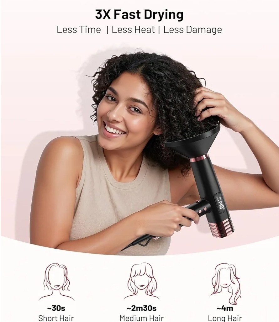  Ionic Hair Dryer with Diffuser - 1875W High-Speed, Gifts For Women